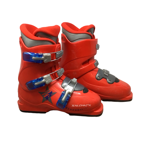 Vist Large View of Product Image Which is Used Salomon PERFORMA T3 Boys DH Ski Boot Red 245 MP - M06.5 - W07.5