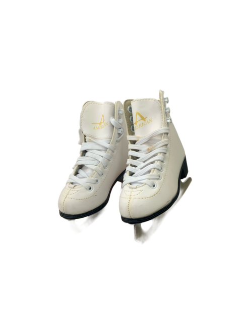 Vist Large View of Product Image Which is Used American Athletic TRICOT LINED FIGURE SKATE Girls Figure Skate White Youth 09.0