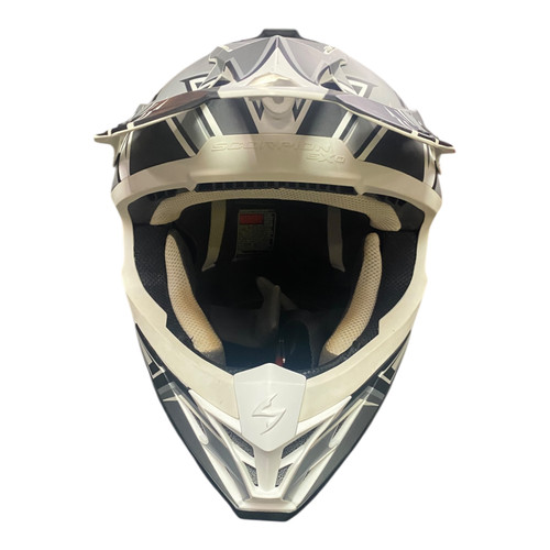 Vist Large View of Product Image Which is Used SCORPION EXO Adult Helmet White LG