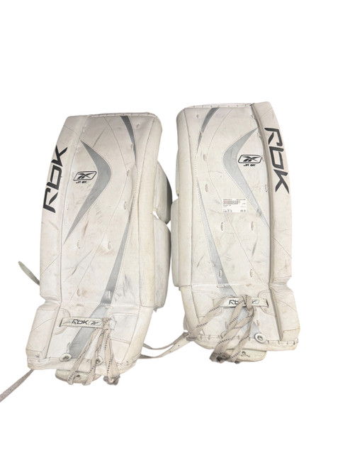 Vist Large View of Product Image Which is Used Reebok 6K Goalie Leg Pads Junior White 25"