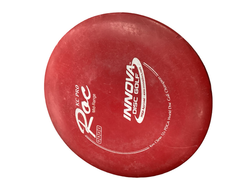 Vist Large View of Product Image Which is Used Innova DX KC PRO ROC Disc Golf Mid Range Red