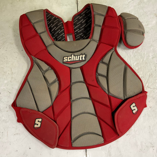Vist Large View of Product Image Which is Used Schutt SCORPION Catchers Chest Protector Red Adult