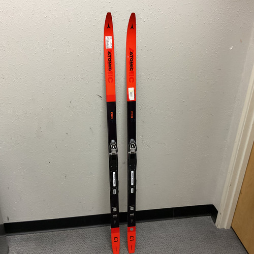 Vist Large View of Product Image Which is Used Atomic PRO C1 Boys XC Ski/Binding Black And Red 140 cm