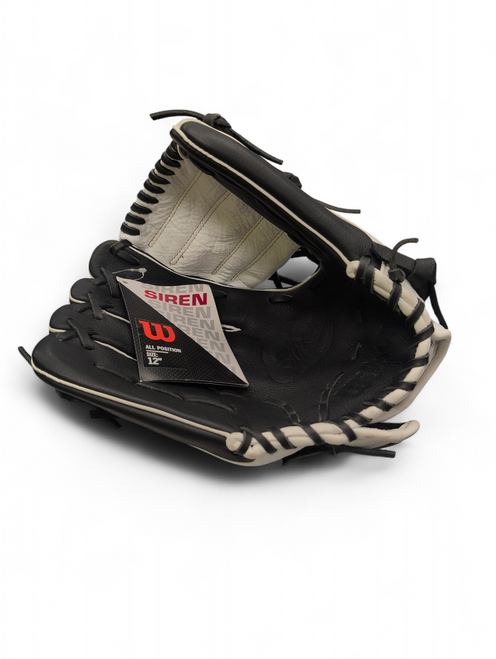 Vist Large View of Product Image Which is Used Wilson A500 SIREN BB/SB Glove LH Throw Black 12"