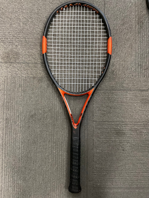 Vist Large View of Product Image Which is Used Wilson HAMMER TOUR Adult Tennis Racquet Orange 4 1/2"