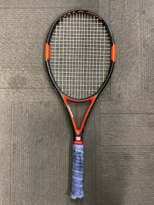 Vist Large View of Product Image Which is Used Wilson HAMMER TOUR Adult Tennis Racquet Orange 4 1/2"