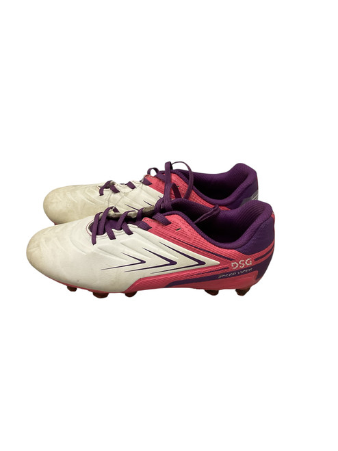 Vist Large View of Product Image Which is Used DSG SPEED VIPER SZ 4 Soccer Cleats White And Pink Junior 04
