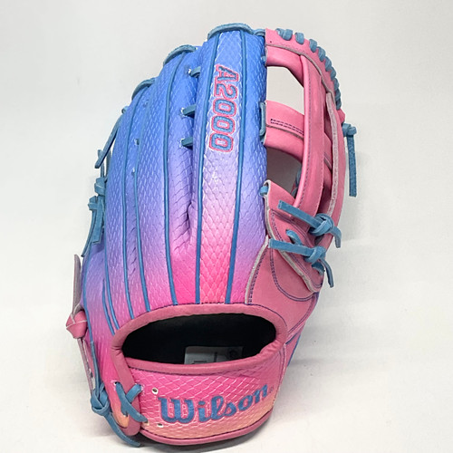 Vist Large View of Product Image Which is Used Wilson A2000 AUTISM SPEAKS BB/SB Glove RH Throw Carolina Blue 12 3/4"