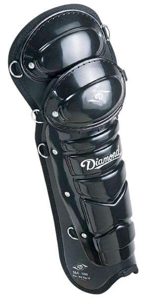 Vist Large View of Product Image Which is New Diamond DLG-UXS 17” Umpire Leg Guards - Black 