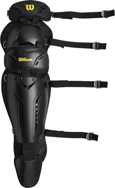 Vist Large View of Product Image Which is New Wilson Guardian 15.5” Umpire Leg Guards - Black 