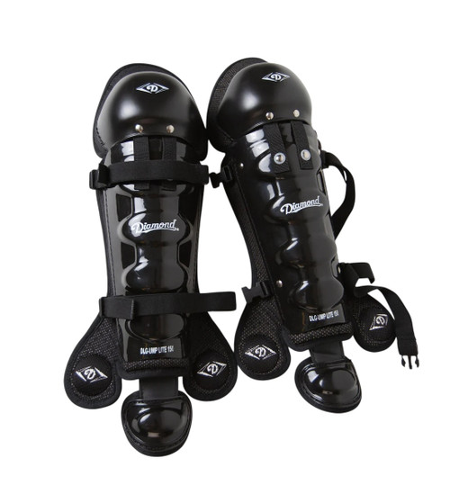 Vist Large View of Product Image Which is New Diamond DLG-UMP LITE 150 15” Umpire Leg Guards - Black