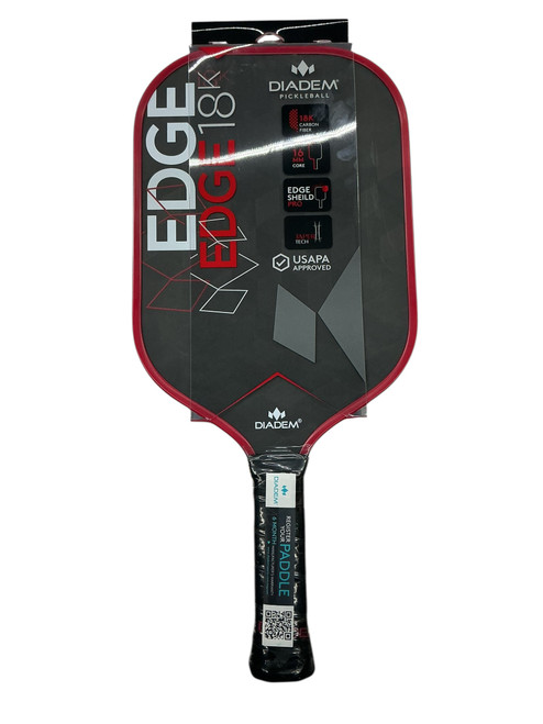 Vist Large View of Product Image Which is New Diadem EDGE 18K Pickleball Racquet Black And Red