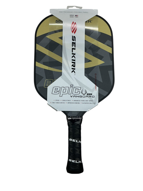 Vist Large View of Product Image Which is New Selkirk VANGUARD 2.0 HYBRID EPIC LIGHTWEIGHT Pickleball Racquet Black And Natural