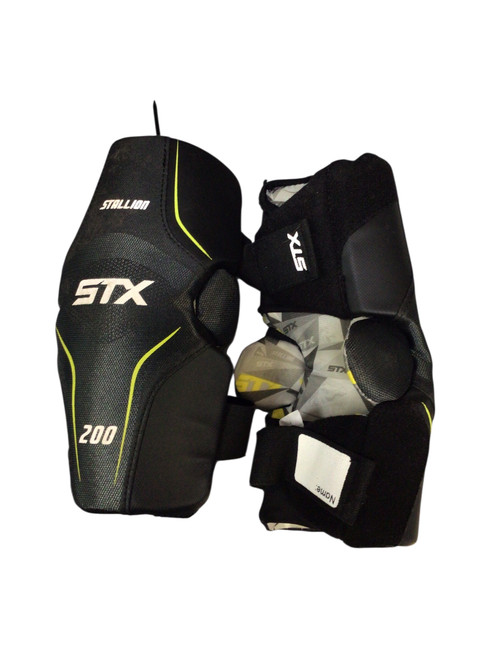 Vist Large View of Product Image Which is Used STX STALLION 200 Lacrosse Arm Pads/Guards Black SM