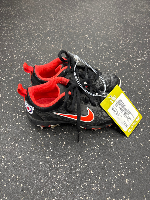 Vist Large View of Product Image Which is Used Nike BASEBALL FASTFLEX BB/SB Cleats Black And Red Youth 13.0