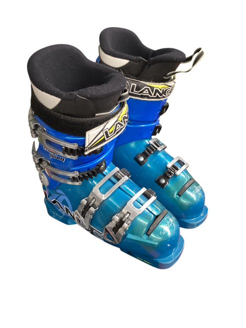 Vist Large View of Product Image Which is Used Lange RACE TEAM Boys Downhill Ski Boot Navy Blue 235 MP - J05.5 - W06.5