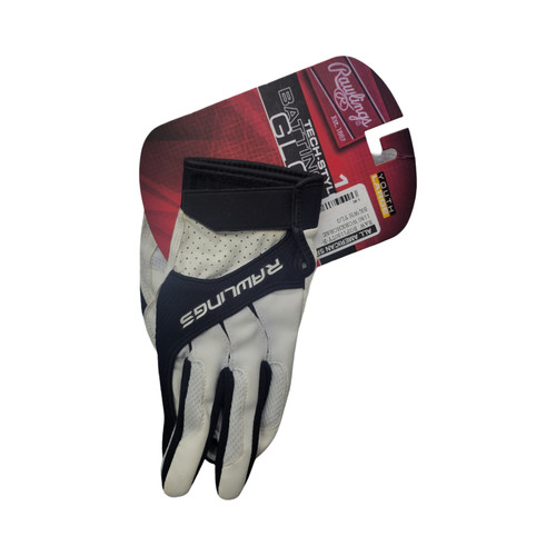 Vist Large View of Product Image Which is Used Rawlings BB/SB Batting Gloves White LG