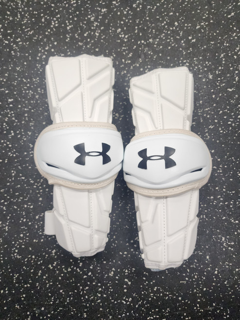 Vist Large View of Product Image Which is Used Under Armour Command Pro 3 Lacrosse Arm Pads/Guards White MD