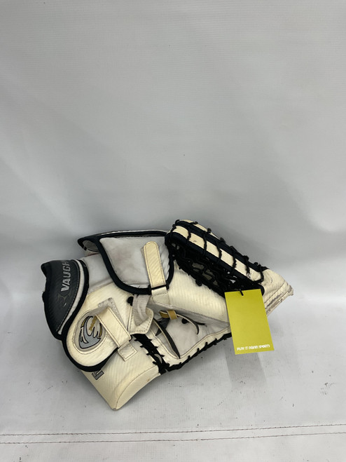 Vist Large View of Product Image Which is Used Vaughn VELOCITY Youth Goalie Catcher White