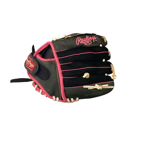 Vist Large View of Product Image Which is Used Rawlings STORM LH Throw Fastpitch Gloves Black 10"