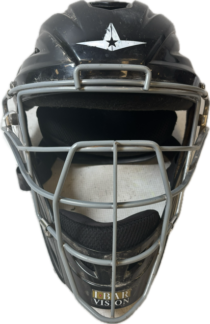 Vist Large View of Product Image Which is Used All-Star MVP2500 Catchers Helmet w/Mask Black on Black LG