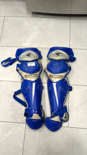 Vist Large View of Product Image Which is Used Easton MAKO SHINGUARDS Catchers Leg Guards Royal Blue Intermed