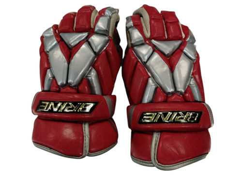 Vist Large View of Product Image Which is Used Brine HYPER Lacrosse Gloves Junior Red MD