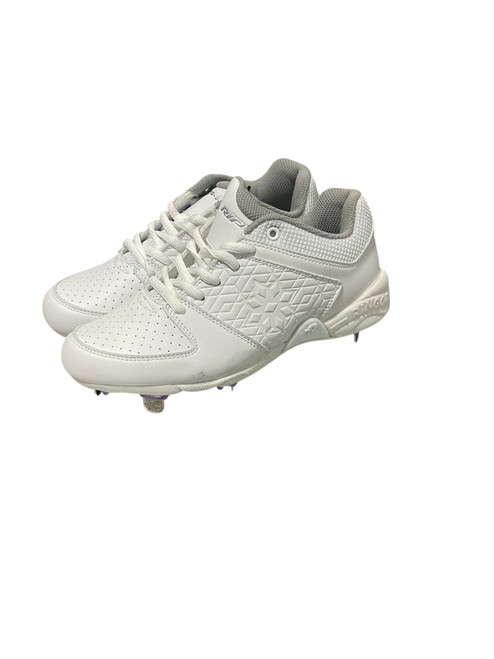 Vist Large View of Product Image Which is Used RIP-IT RINGOR METAL PITCHING CLEATS BB/SB Cleats White Senior 7
