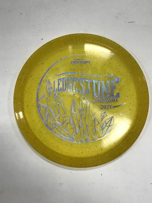 Vist Large View of Product Image Which is Used Discraft CRYSTAL SPARKLE STING Disc Golf Driver Yellow 177g