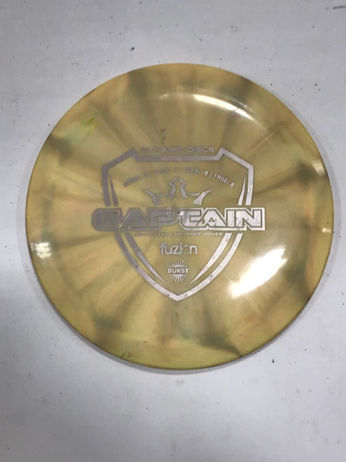 Vist Large View of Product Image Which is Used Dynamic Discs FUZION CAPTAIN BURST Disc Golf Driver Yellow 173g