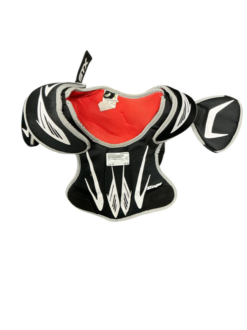 Vist Large View of Product Image Which is Used STX STINGER Lacrosse Shoulder Pads Black SM