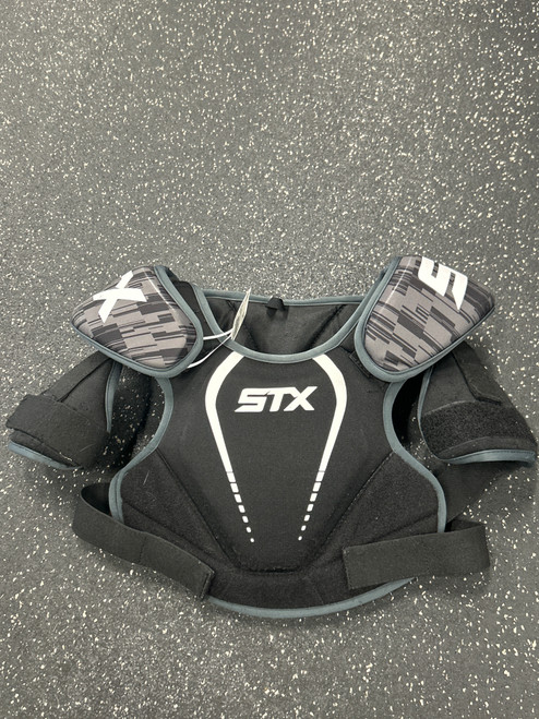 Vist Large View of Product Image Which is Used STX STALLION 75 NOCSAE Lacrosse Shoulder Pads Black MD