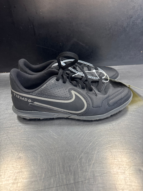 Vist Large View of Product Image Which is Used Nike TIEMPO Soccer Turf Shoes Black Junior 03.5