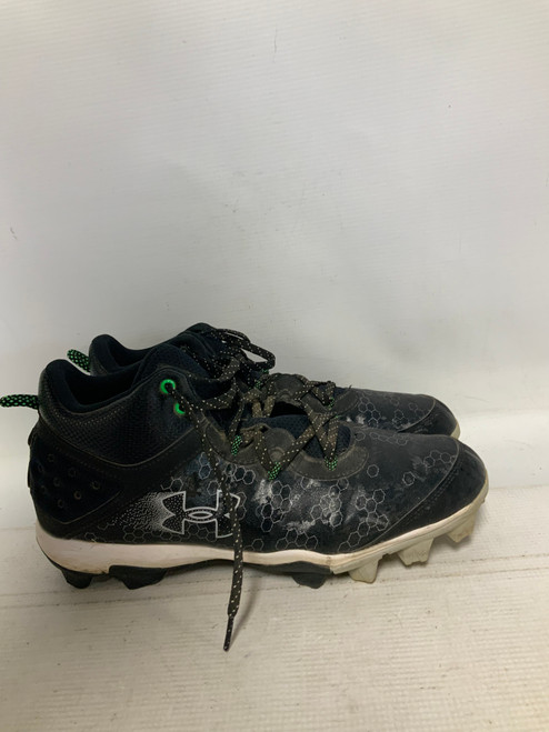 Vist Large View of Product Image Which is Used Under Armour BH OUT OF HERE BB/SB Cleats Black Senior 9.5