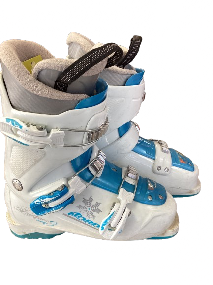 Vist Large View of Product Image Which is Used Nordica FIRE ARROW TEAM 3 Womens DH Ski Boot Carolina Blue And White 240 MP - J06 - W07