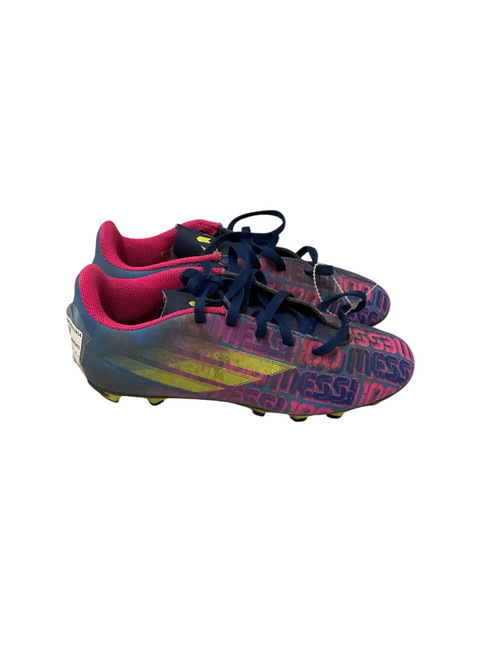 Vist Large View of Product Image Which is Used Adidas MESSI SZ 3 Soccer Cleats Neon Pink And Navy Blue Junior 03