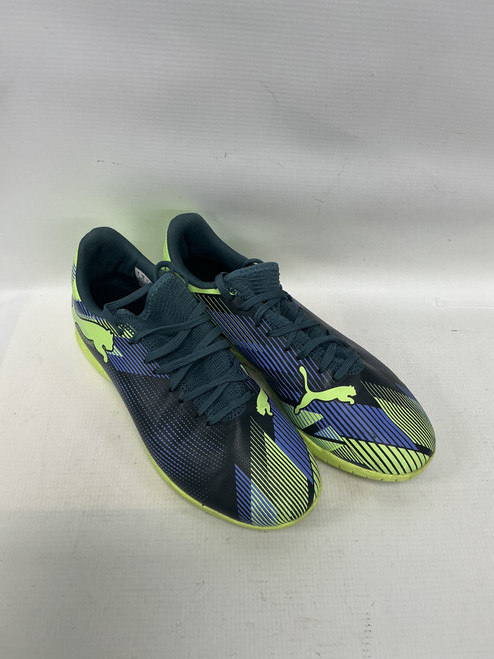 Vist Large View of Product Image Which is Used Puma Soccer Indoor Shoes Black And Green Senior 7
