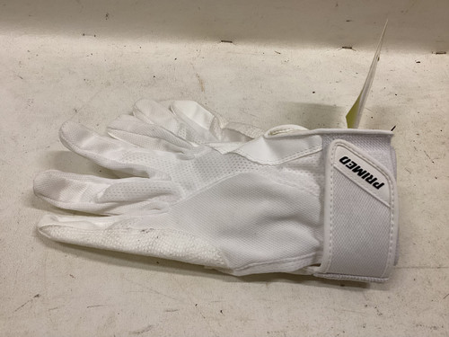 Vist Large View of Product Image Which is Used Primed BB/SB Batting Gloves White SM