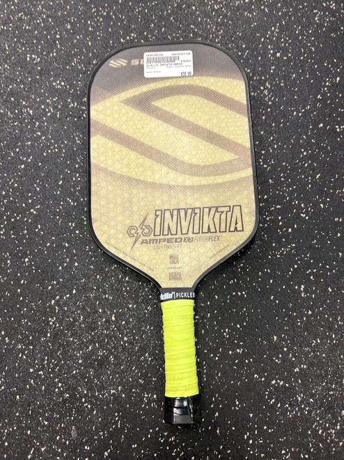 Vist Large View of Product Image Which is Used Selkirk INVIKTA AMPED Pickleball Racquet Black