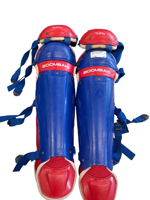 Vist Large View of Product Image Which is Used BoomBah Catchers Leg Guards Royal Blue Adult