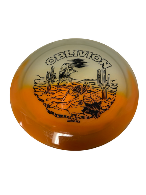 Vist Large View of Product Image Which is Used DOOMSDAY Discs OBLIVION Retina Glow Disc Golf Driver Orange 176g - Near New