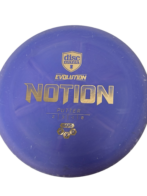 Vist Large View of Product Image Which is Used Discmania EVOLUTION NOTION Hard Exo Disc Golf Putter Purple 174g