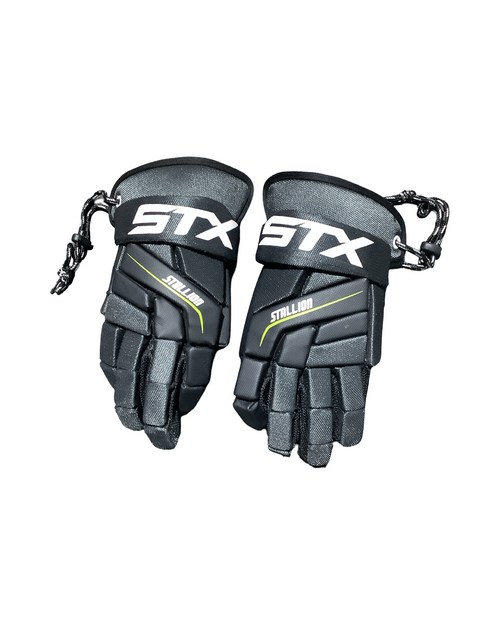 Vist Large View of Product Image Which is Used STX STALLION 200 Lacrosse Gloves Mens Black MD