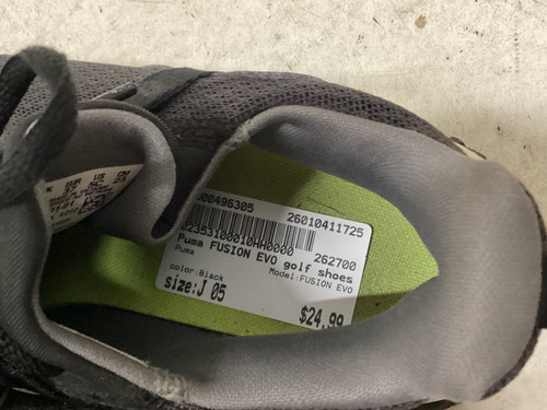 Vist Large View of Product Image Which is Used Puma FUSION EVO Jr Golf Shoes Black Junior 05