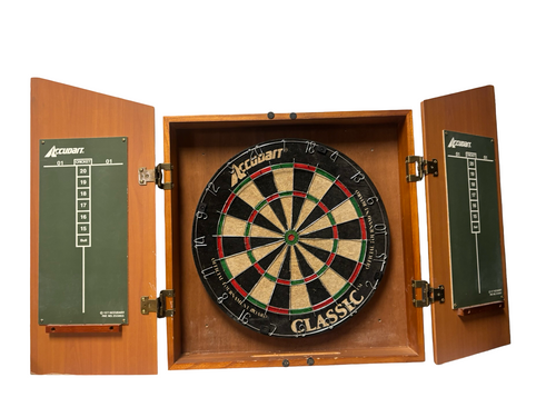 Vist Large View of Product Image Which is Used Accudart Classic Official Tournament 1.5" Dartboard w/ Cabinet Case
