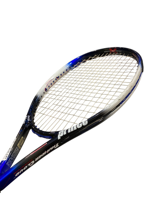 Vist Large View of Product Image Which is Used Prince THUNDERCLOUD Adult Tennis Racquet Navy Blue 4 3/8"