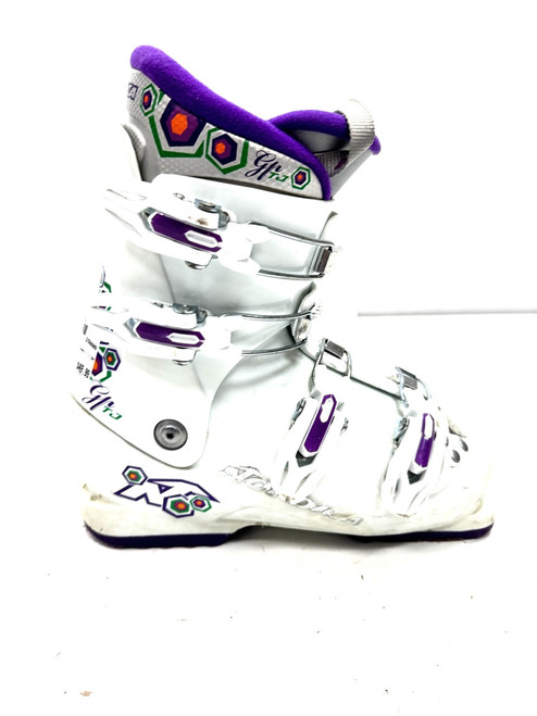 Vist Large View of Product Image Which is Used Nordica TJ GR Girls DH Ski Boot White 235 MP - J05.5 - W06.5