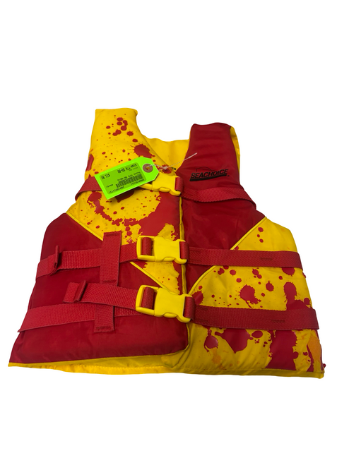 Vist Large View of Product Image Which is Used SeaChoice Youth PFD Red Youth Lifevest 50-90lb