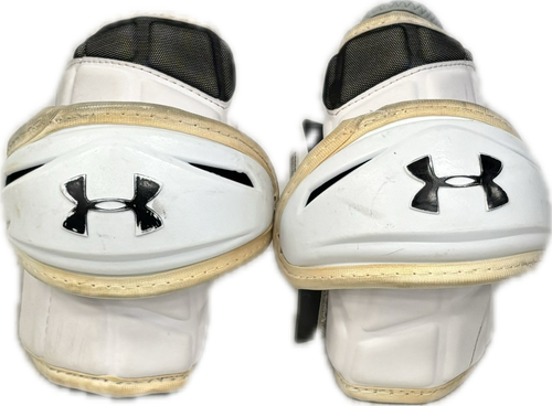 Vist Large View of Product Image Which is Used Under Armour COMMAND PRO ELBOW PADS Lacrosse Arm Pads/Guards White MD