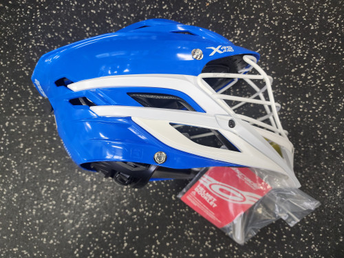 Vist Large View of Product Image Which is Cascade XRS PRO Lacrosse Helmet Royal Blue One Size